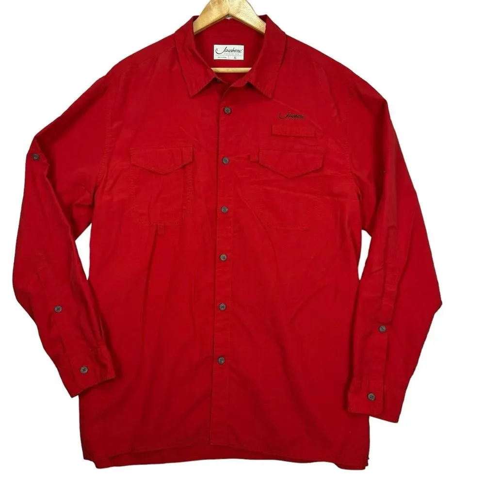 Jawbone Tackle Long Sleeve Fishing Outdoor Shirt Size XL Red Lightweight Vented - Picture 1 of 12